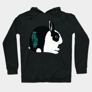 Cute Dutch Rabbit and Eucalyptus Leaves Hoodie